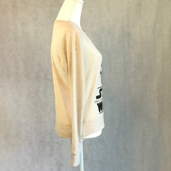 Star Wars shirt size medium 7/9 beige black BB8 - Picture 3 of 5